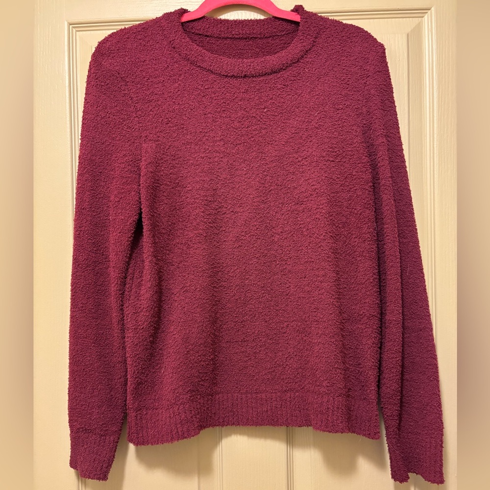 SHEIN Women's Cozy Knit Sweater in Burgundy